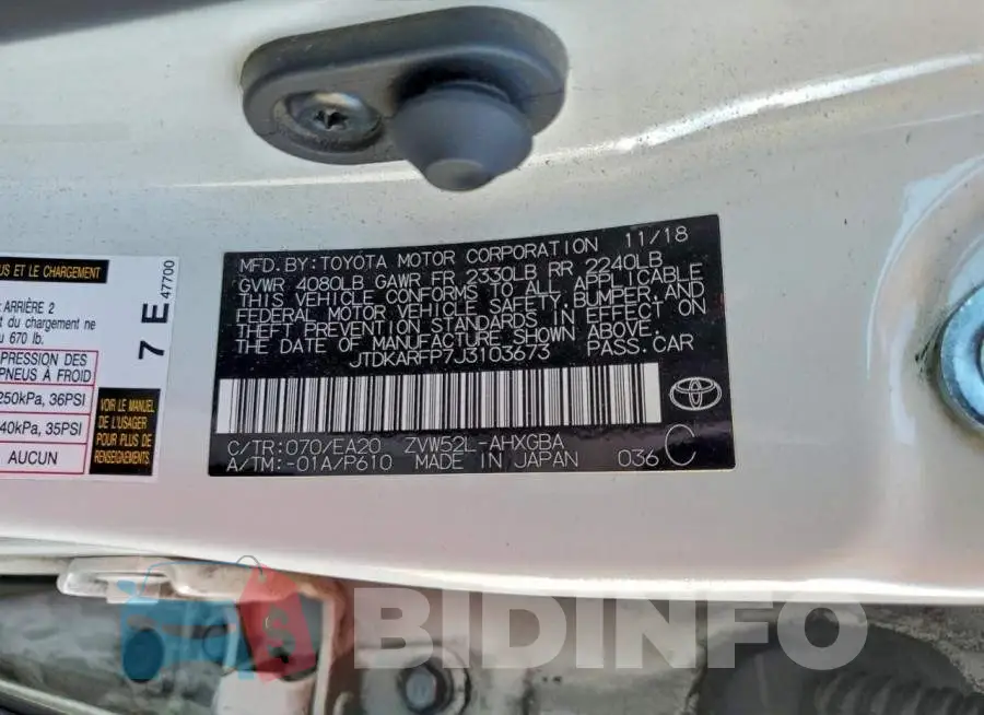 JTDKARFP7J3103673 Photo# 12