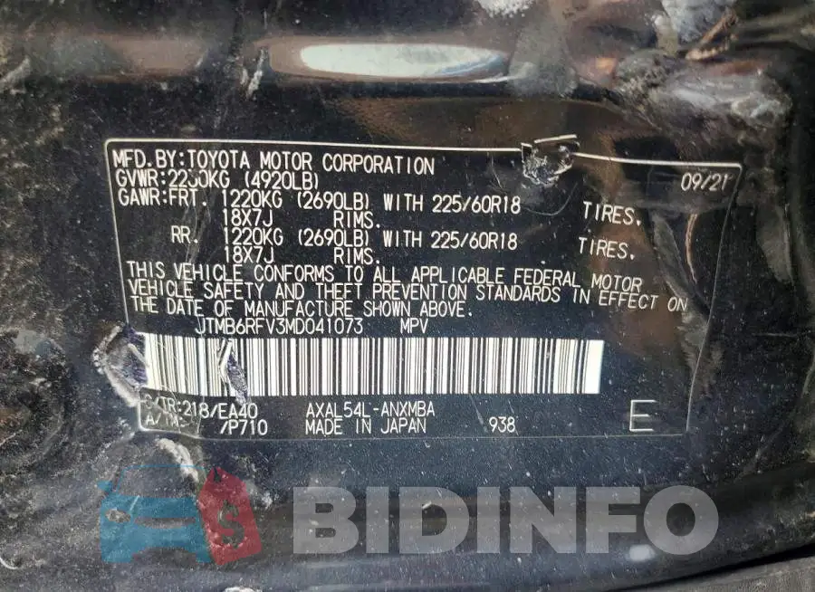 JTMB6RFV3MD041073 Photo# 12