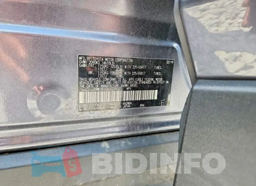 JTMW1RFV3KD020592 Photo# 13