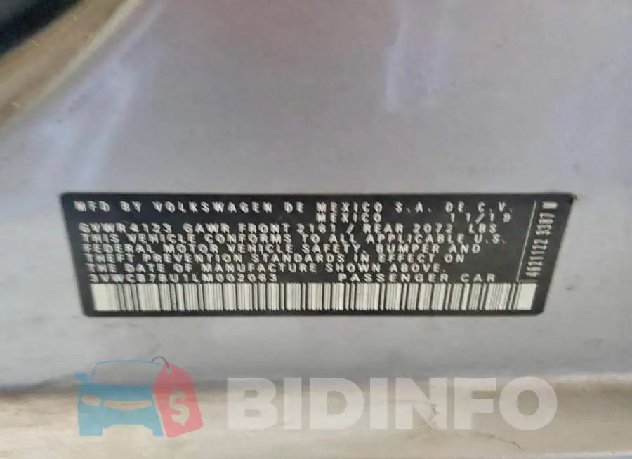 3VWCB7BU1LM002063 Photo# 13