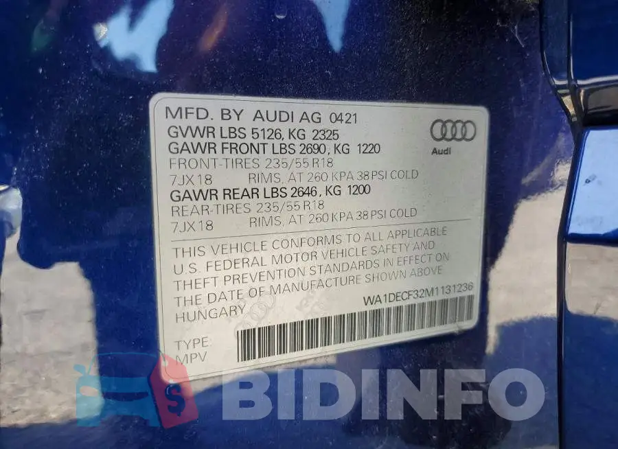 WA1DECF32M1131236 Photo# 13