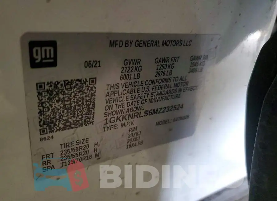1GKKNRLS6MZ232524 Photo# 14