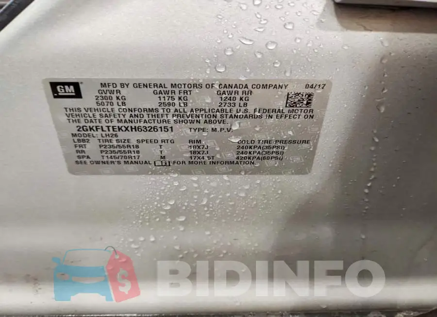 2GKFLTEKXH6326151 Photo# 13