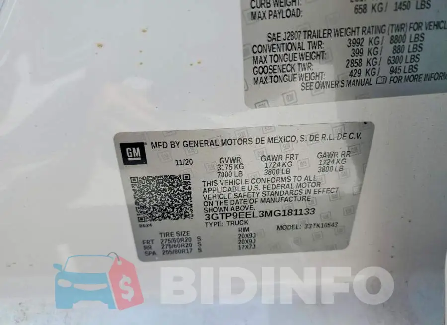 3GTP9EEL3MG181133 Photo# 12