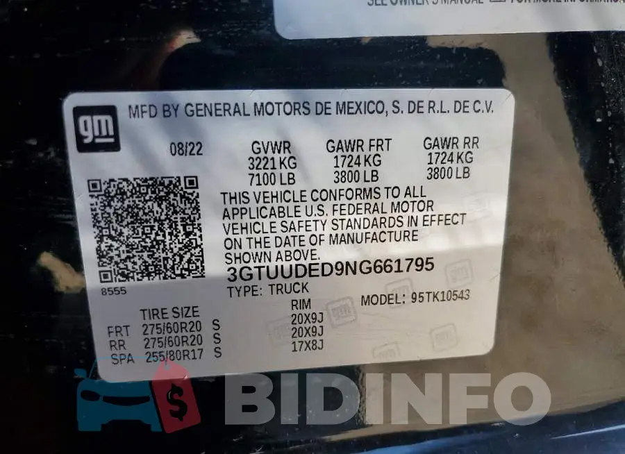 3GTUUDED9NG661795 Photo# 13