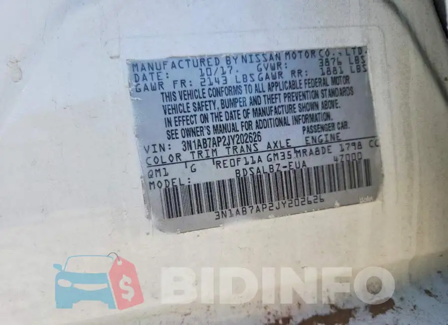 3N1AB7AP2JY202626 Photo# 13