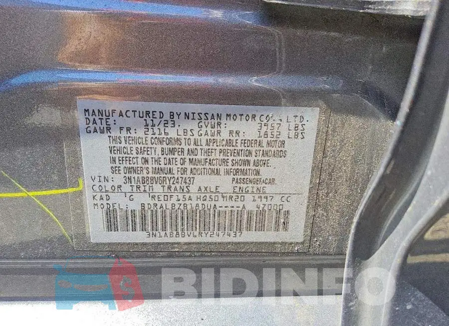 3N1AB8BV6RY247437 Photo# 12