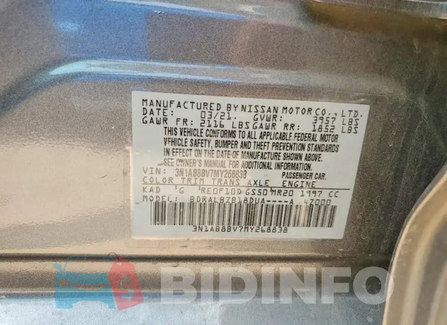 3N1AB8BV7MY268838 Photo# 13