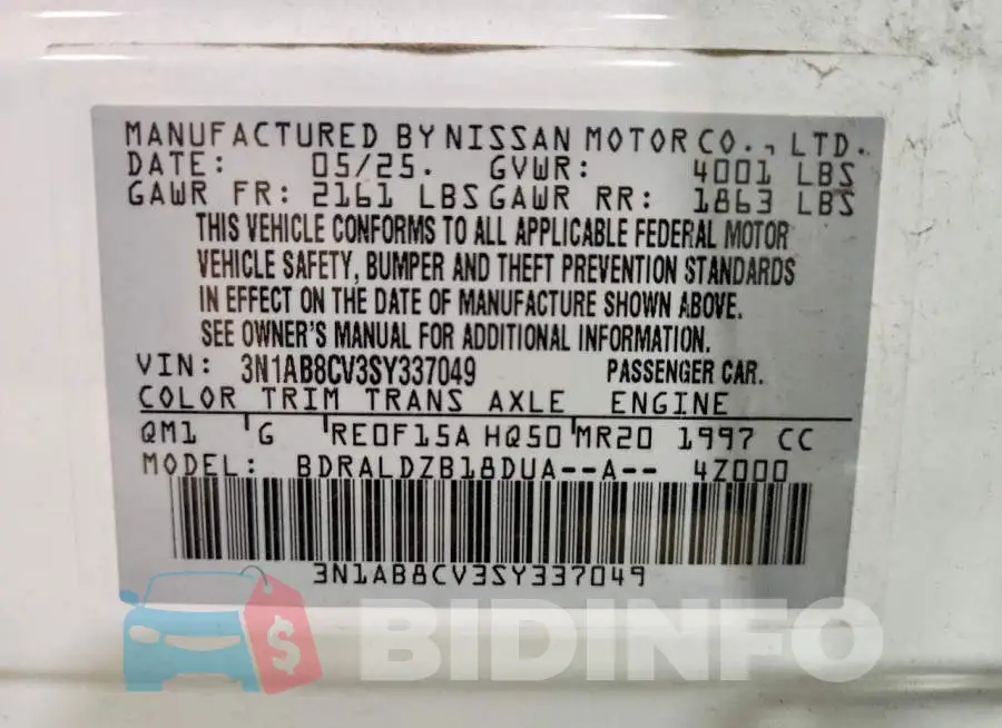 3N1AB8CV3SY337049 Photo# 12