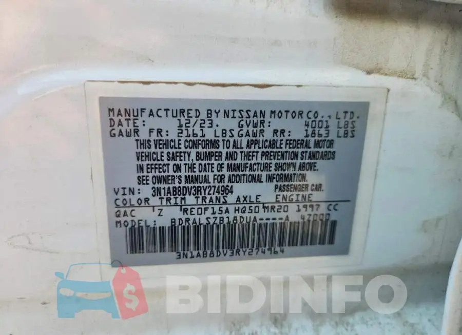3N1AB8DV3RY274964 Photo# 12