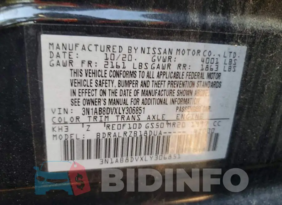 3N1AB8DVXLY306851 Photo# 12