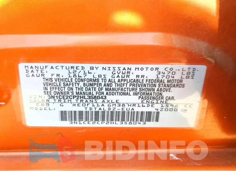 3N1CE2CP2HL358043 Photo# 12