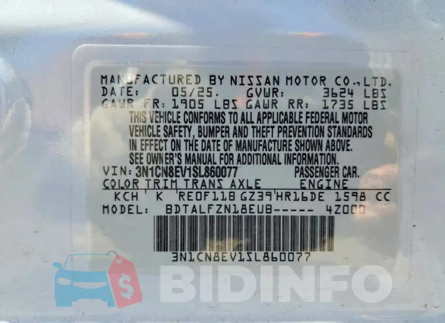 3N1CN8EV1SL860077 Photo# 13