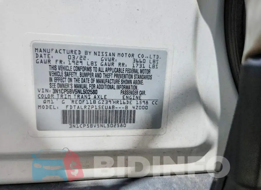 3N1CP5BV5NL502580 Photo# 12