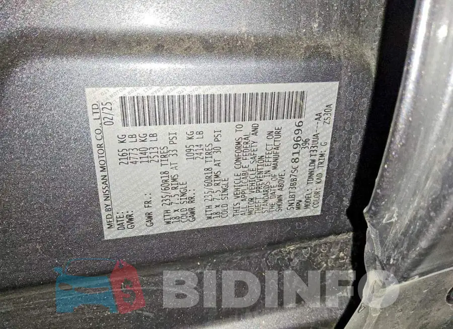 5N1BT3BB7SC819696 Photo# 13