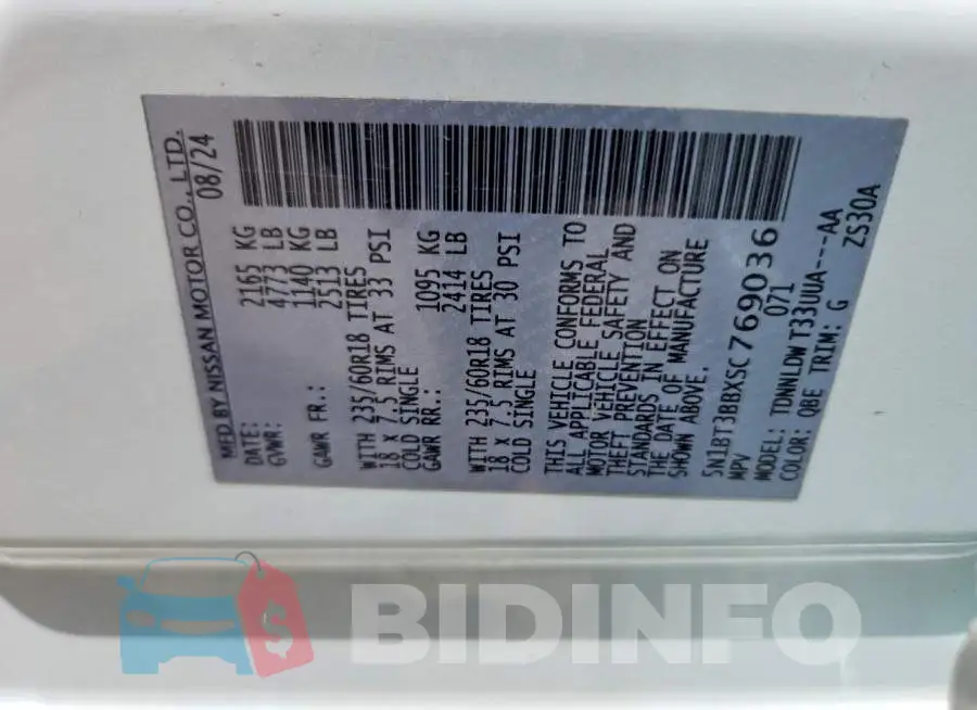 5N1BT3BBXSC769036 Photo# 12