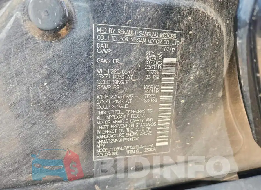 KNMAT2MV3HP604741 Photo# 13