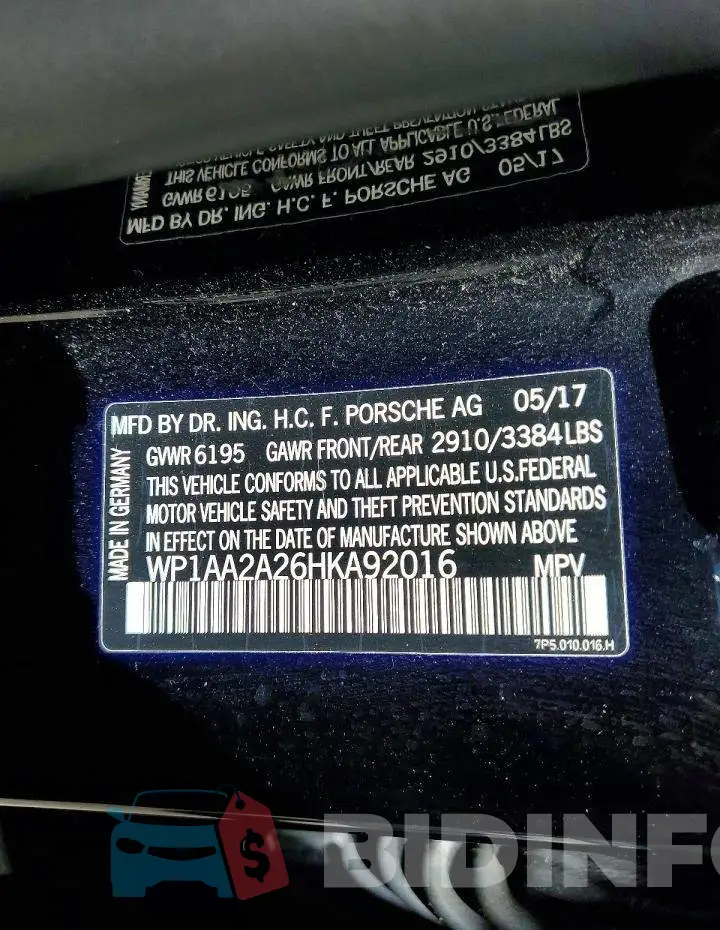 WP1AA2A26HKA92016 Photo# 14
