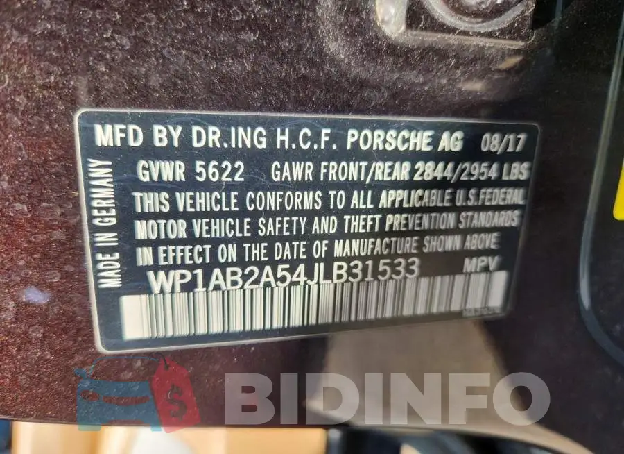 WP1AB2A54JLB31533 Photo# 14