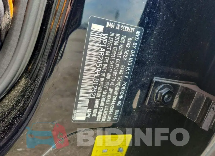 WP1AB2A59HLB12521 Photo# 13