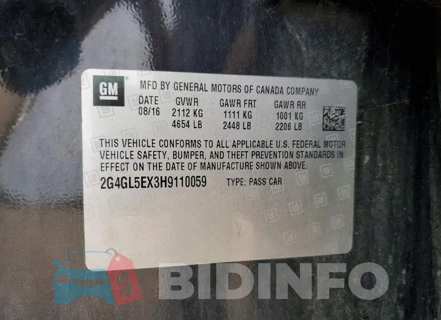 2G4GL5EX3H9110059 Photo# 12