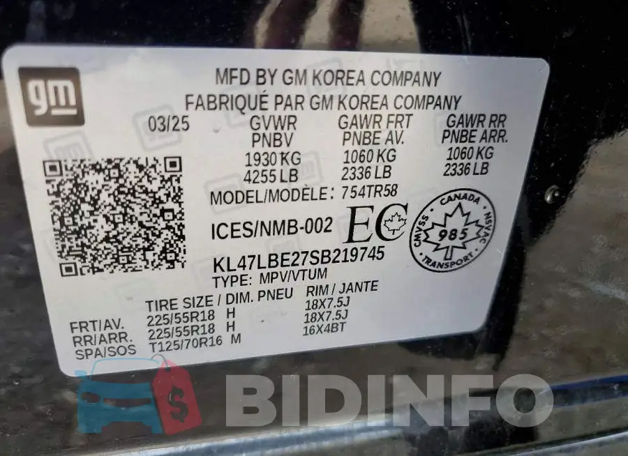 KL47LBE27SB219745 Photo# 13