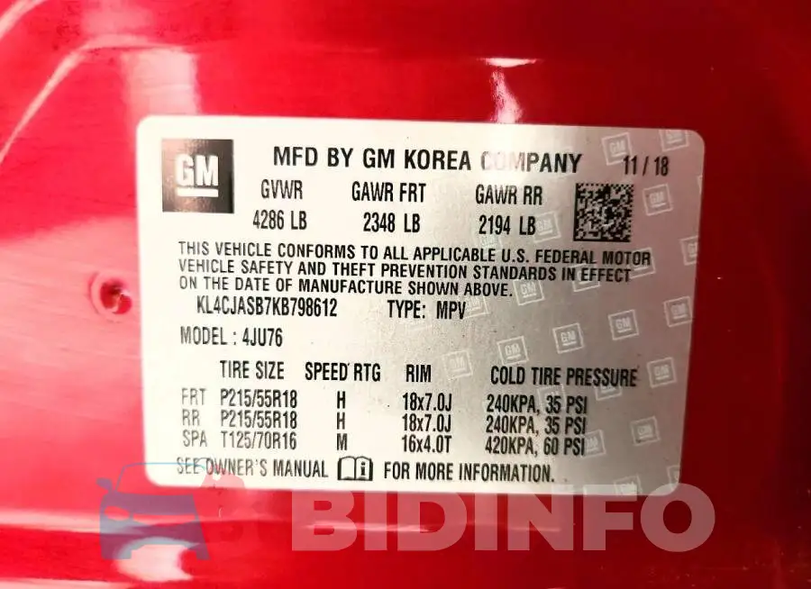 KL4CJASB7KB798612 Photo# 13