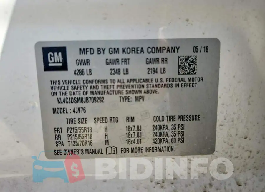 KL4CJDSM8JB709292 Photo# 14
