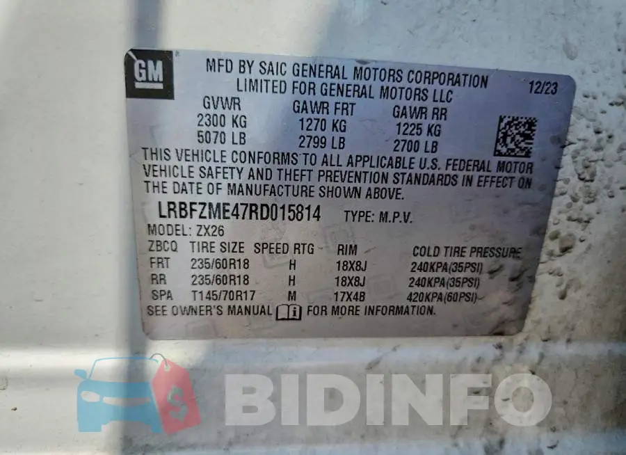 LRBFZME47RD015814 Photo# 13