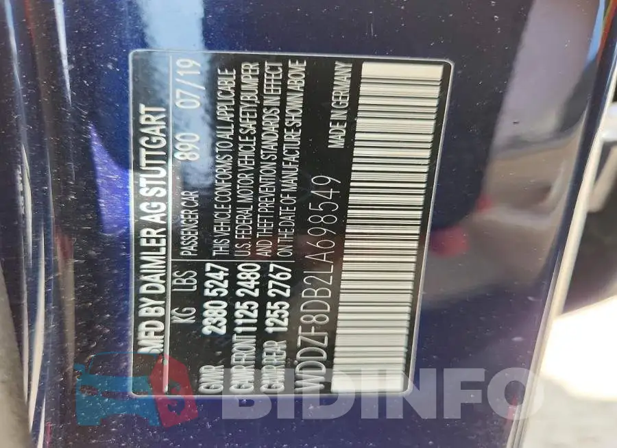 WDDZF8DB2LA698549 Photo# 12