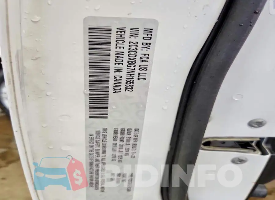 2C3CDXBG7NH165832 Photo# 12