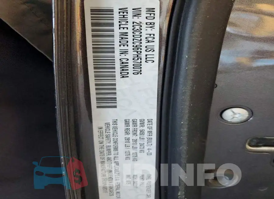 2C3CDZC96PH570076 Photo# 12