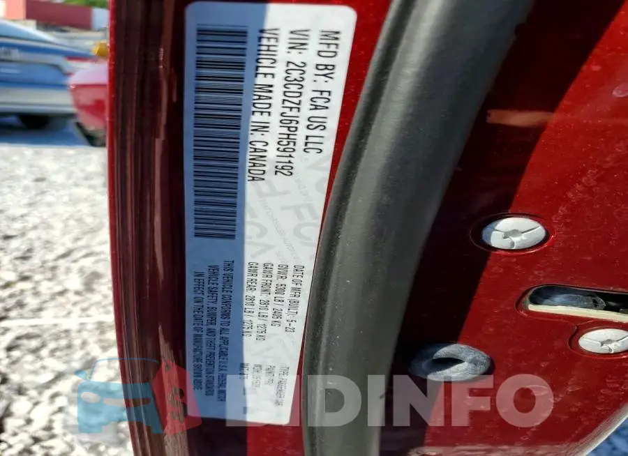 2C3CDZFJ6PH591192 Photo# 13