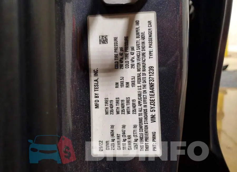 5YJ3E1EA4NF371239 Photo# 12