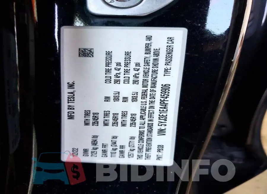 5YJ3E1EA4PF459906 Photo# 12