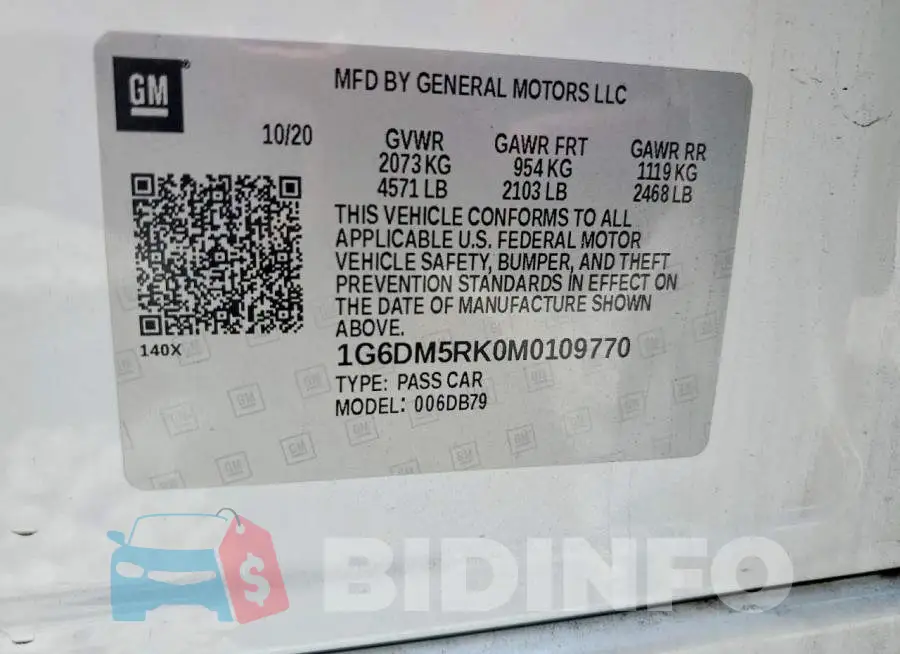 1G6DM5RK0M0109770 Photo# 13