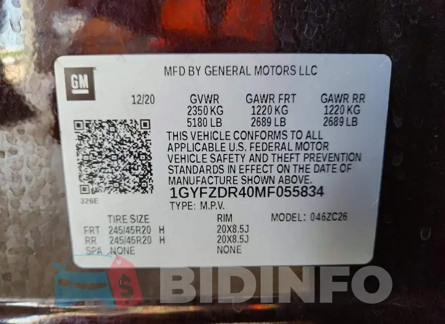 1GYFZDR40MF055834 Photo# 13