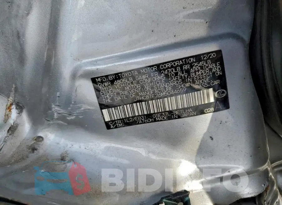 JTHC81F26M5044659 Photo# 12