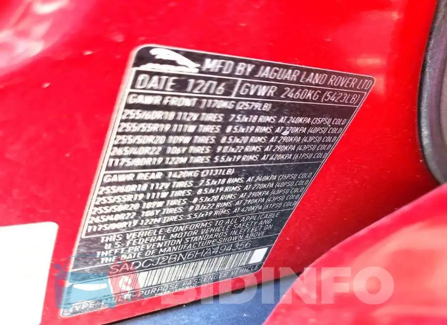 SADCJ2BN6HA494356 Photo# 13