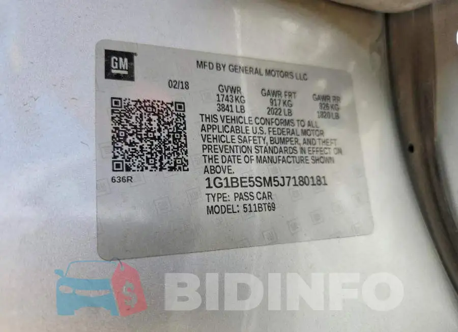 1G1BE5SM5J7180181 Photo# 13