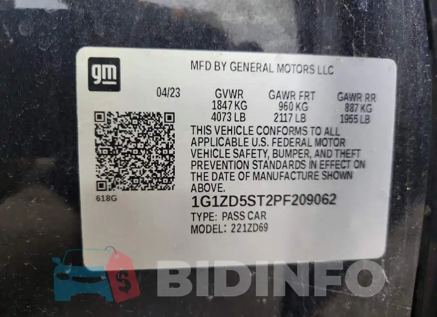 1G1ZD5ST2PF209062 Photo# 12