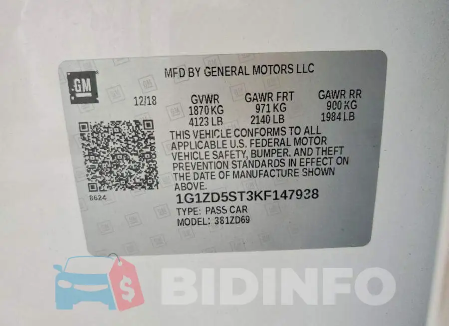 1G1ZD5ST3KF147938 Photo# 13