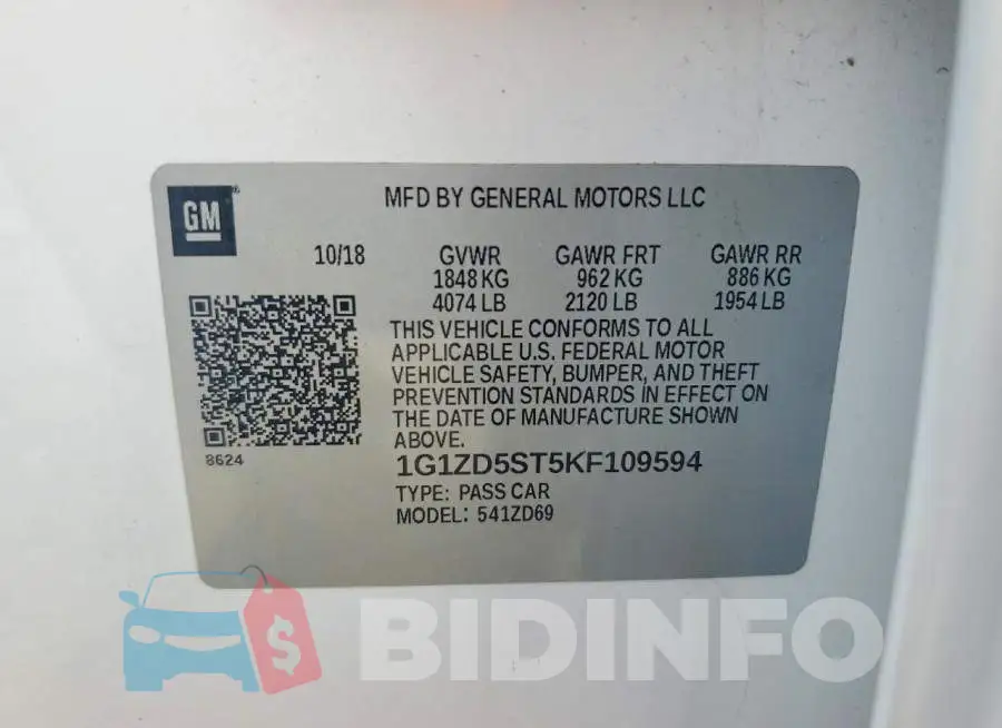 1G1ZD5ST5KF109594 Photo# 12