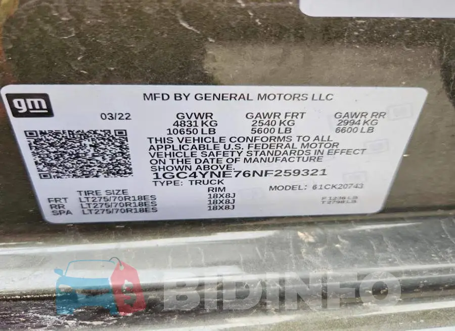 1GC4YNE76NF259321 Photo# 12