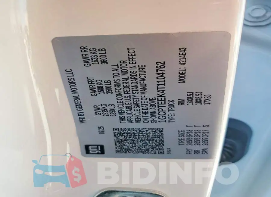 1GCPTEEK4T1104762 Photo# 12
