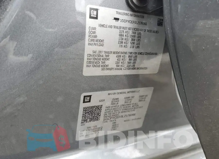 1GCPYCEF0LZ176066 Photo# 12