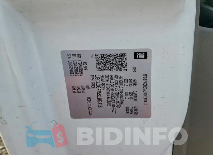 1GCZGGF75S1103718 Photo# 13