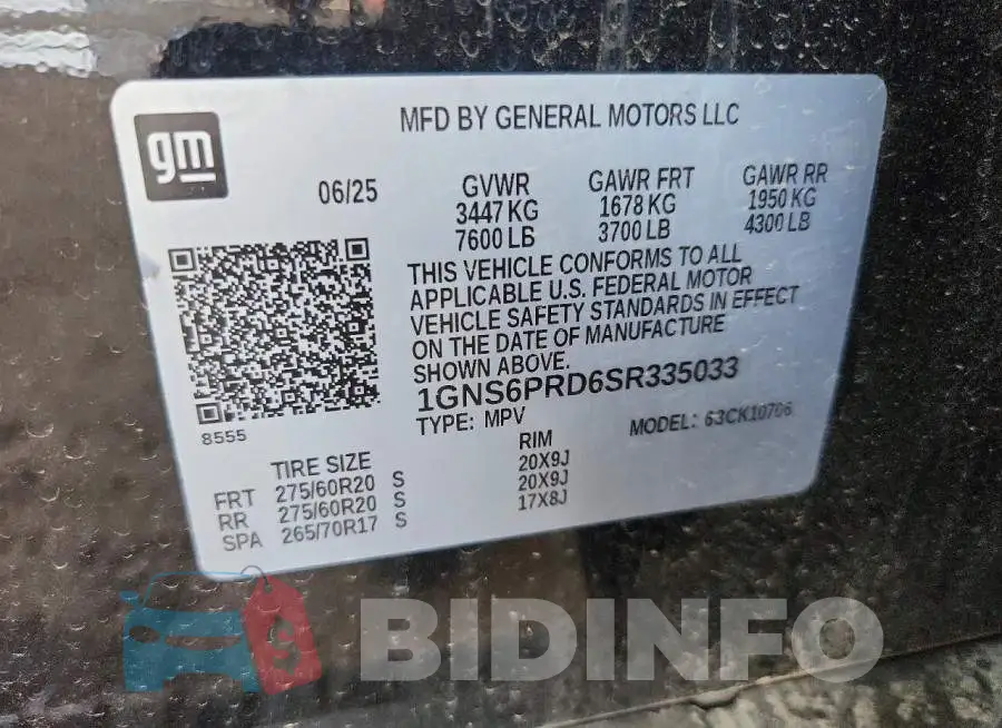 1GNS6PRD6SR335033 Photo# 13