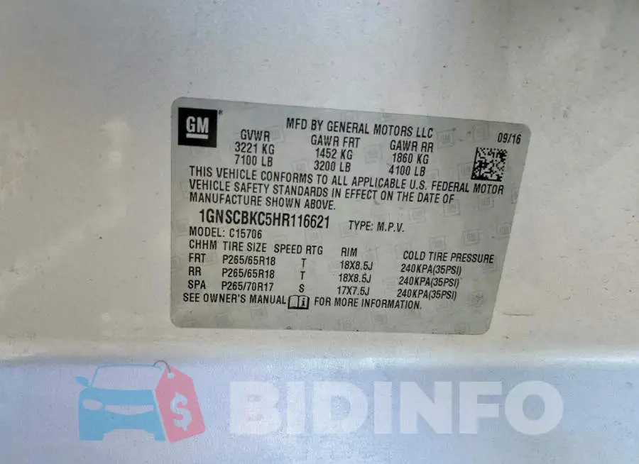 1GNSCBKC5HR116621 Photo# 13