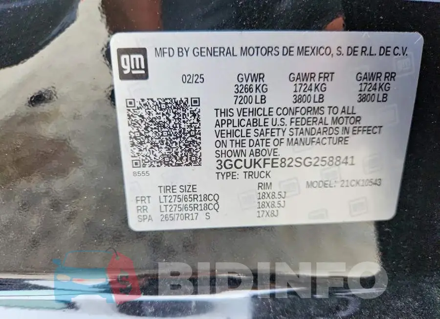 3GCUKFE82SG258841 Photo# 12